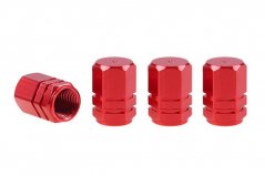 Hliníkové čepičky ventilů červené 4 ks