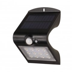 Nástenné solárne svietidlo SILOE LED - čierna