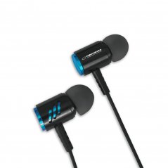 EH207KB Kovové slúchadlá do uší Esperanza s mikrofónom čierno-modré