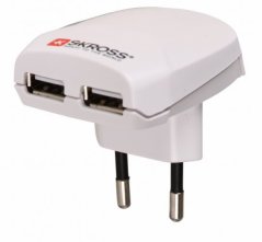Sieťová nabíjačka Euro Skross USB biela