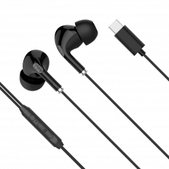 Slúchadlá do uší s mikrofónom pre USB-C Kruger&Matz C1 čierne