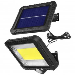 Solárny LED reflektor so senzorom pohybu Maclean Energy IP44, 5W, 400lm, 6000K studená biela, dobíjacia lítiová batéria 1300 mAh, 5,5V D