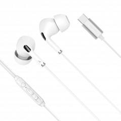 Slúchadlá do uší s mikrofónom pre USB-C Kruger&Matz C1 biele