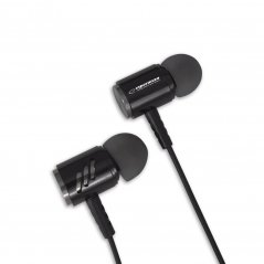 EH207KS Kovové slúchadlá do uší Esperanza s mikrofónom čierno-strieborné