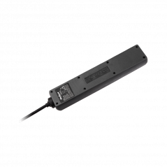 Predlžovací kábel Rebel čierny 5 zásuviek s vypínačom, kábel 3 m (1,5 mm)