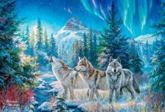 Puzzle 1500 dielikov - Volanie vlkov pri východe mesiaca