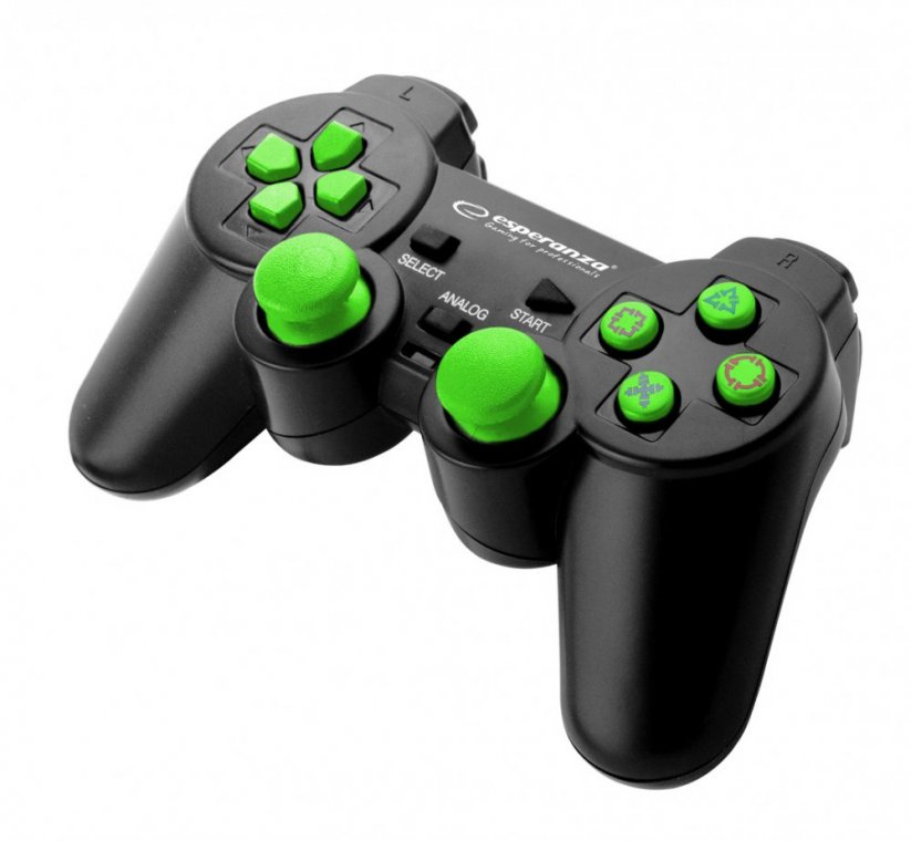 EGG106G PC/PS3/PS2 USB gamepad Corsair čierny/zelený Esperanza